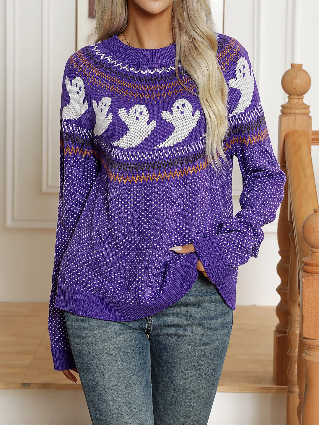 Purple Ghost Sweater