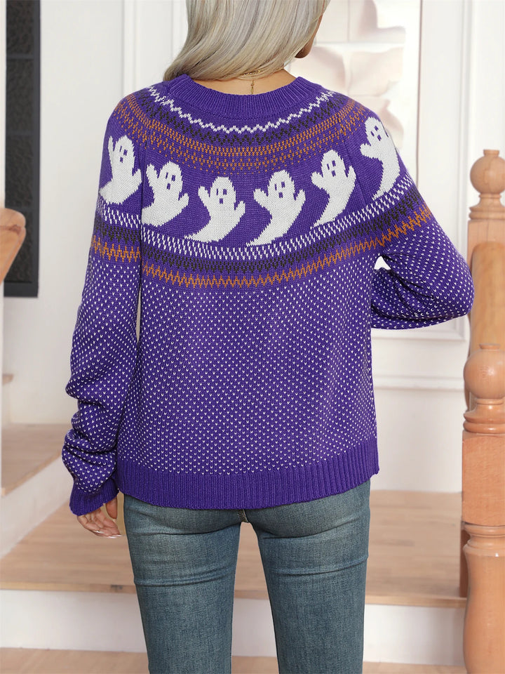 Purple Halloween Sweater - Back