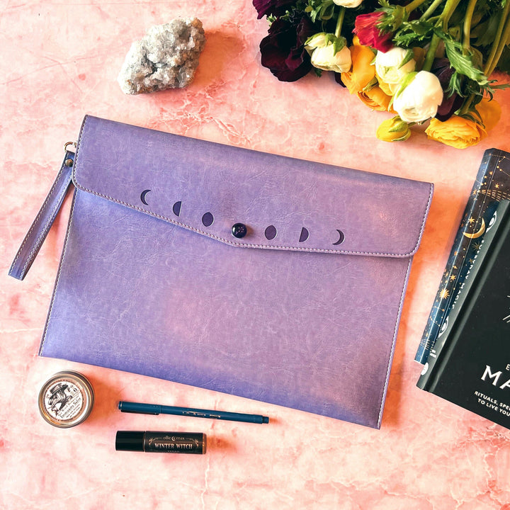 Purple Moon Phase Clutch Purse