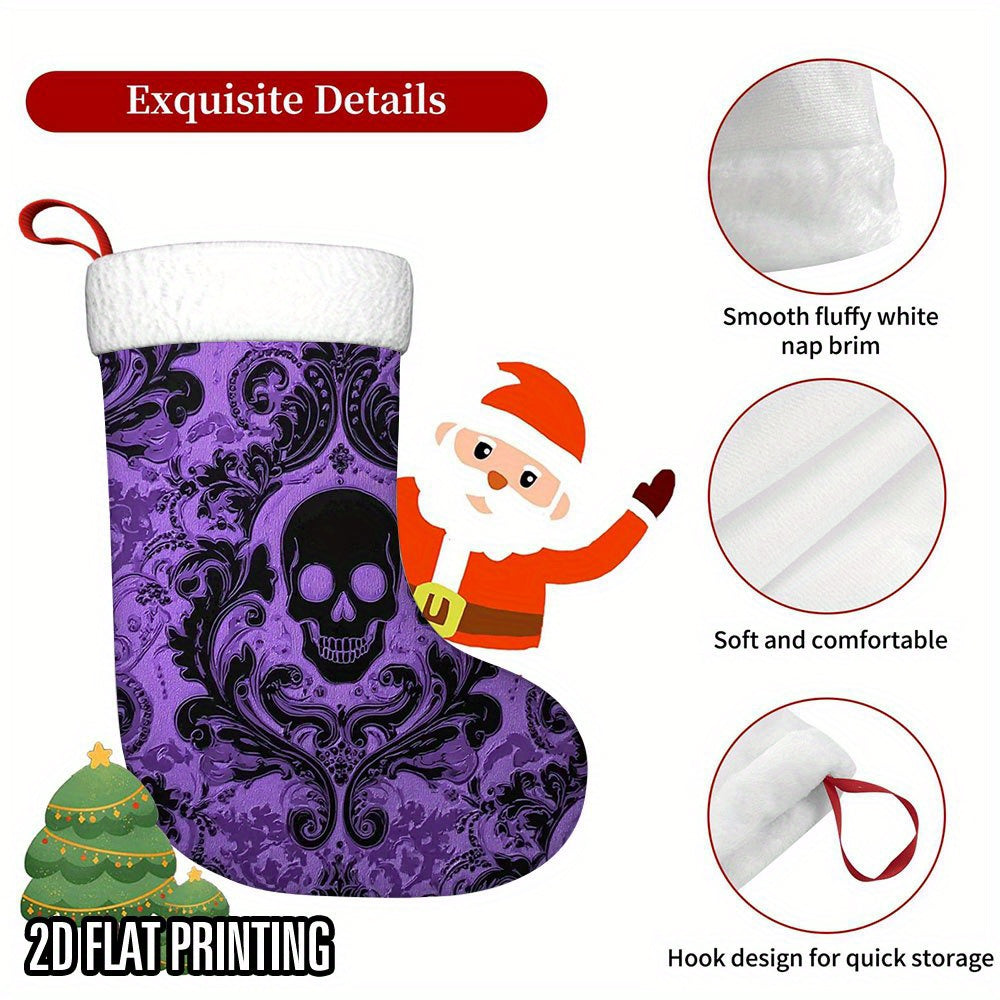 Purple Ornate Skull Christmas Stockings