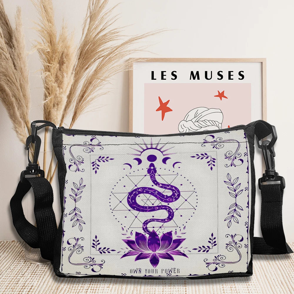 Purple Snake Lotus Moon Purse