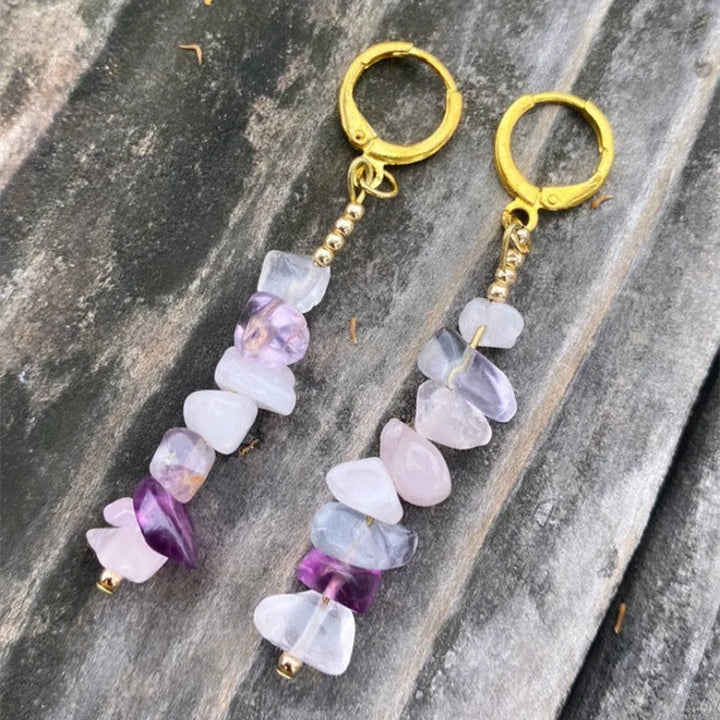 Rainbow Fluorite Chip Earrings