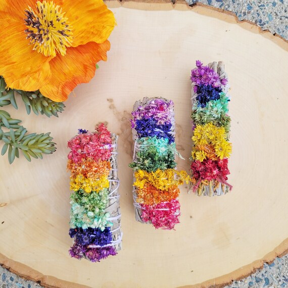 Rainbow Mullein White Sage Smudge Stick
