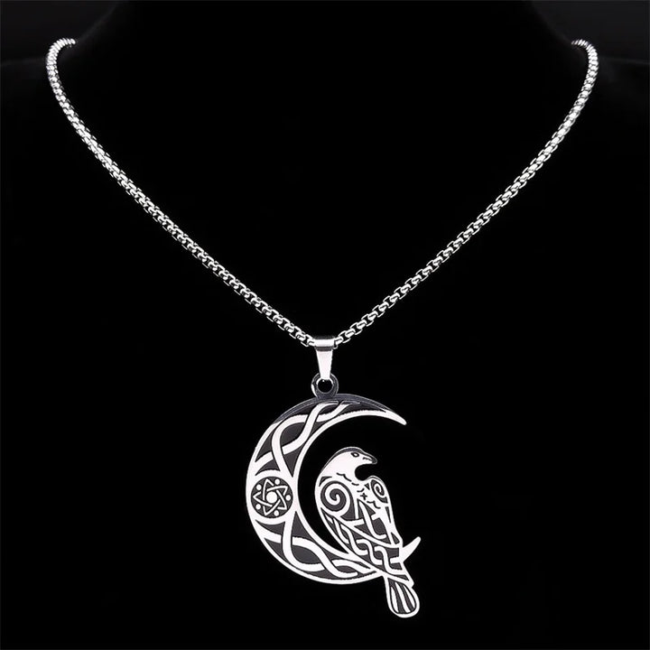 Raven Pentacle Moon Necklace