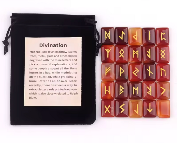 Red Agate Stone Runes