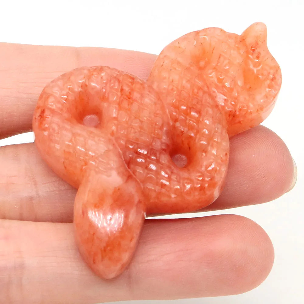 Red Aventurine Crystal Snake