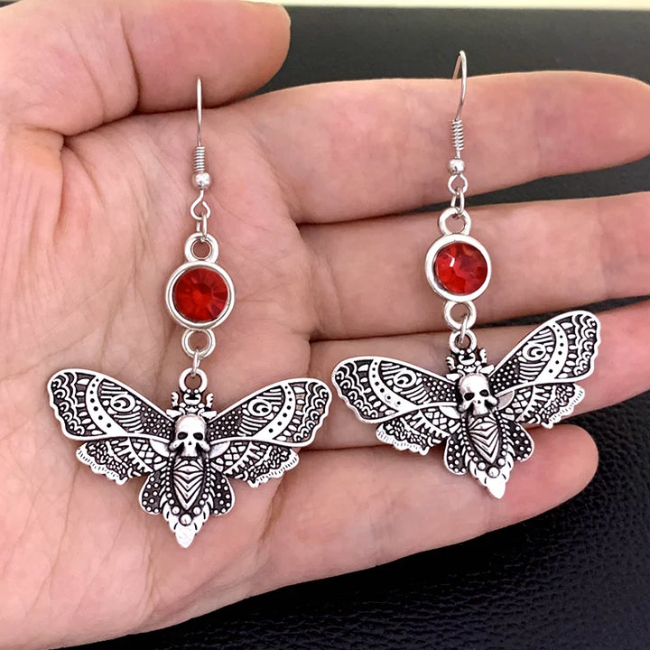 Red Death Moth Earrings