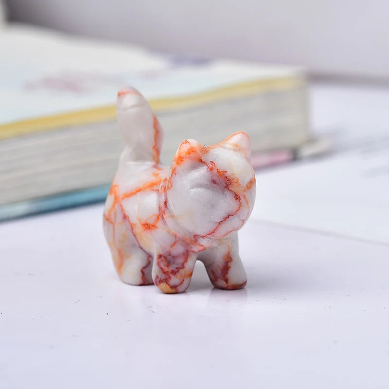 Red Gridding Crystal Cat