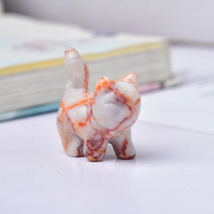 Red Gridding Crystal Cat