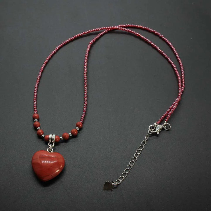 Red Jasper Heart Necklace