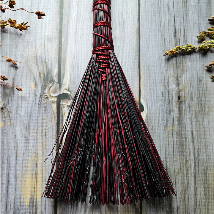 Red Witch Broom - Halloween Decor