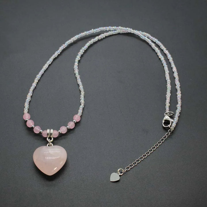 Rose Quartz Heart Necklace