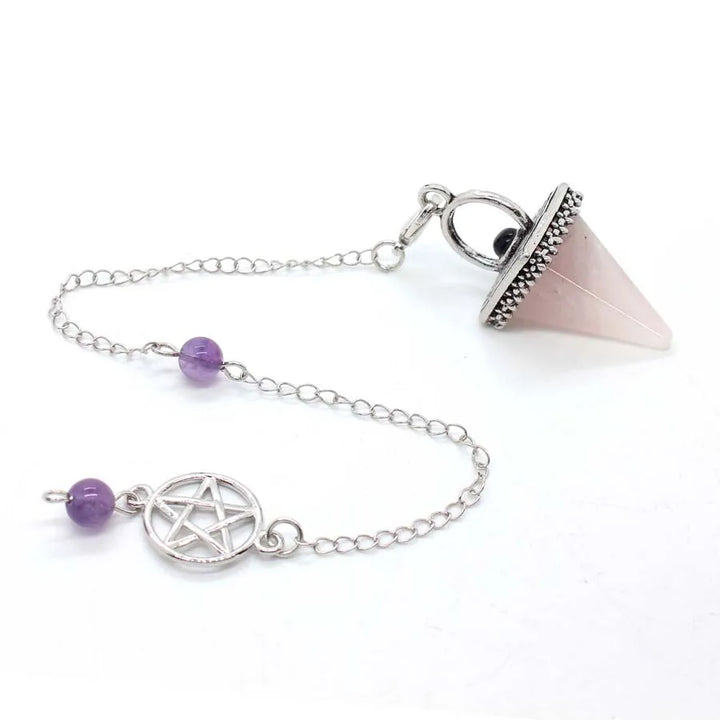 Rose Quartz Pentacle Pyramid Pendulum