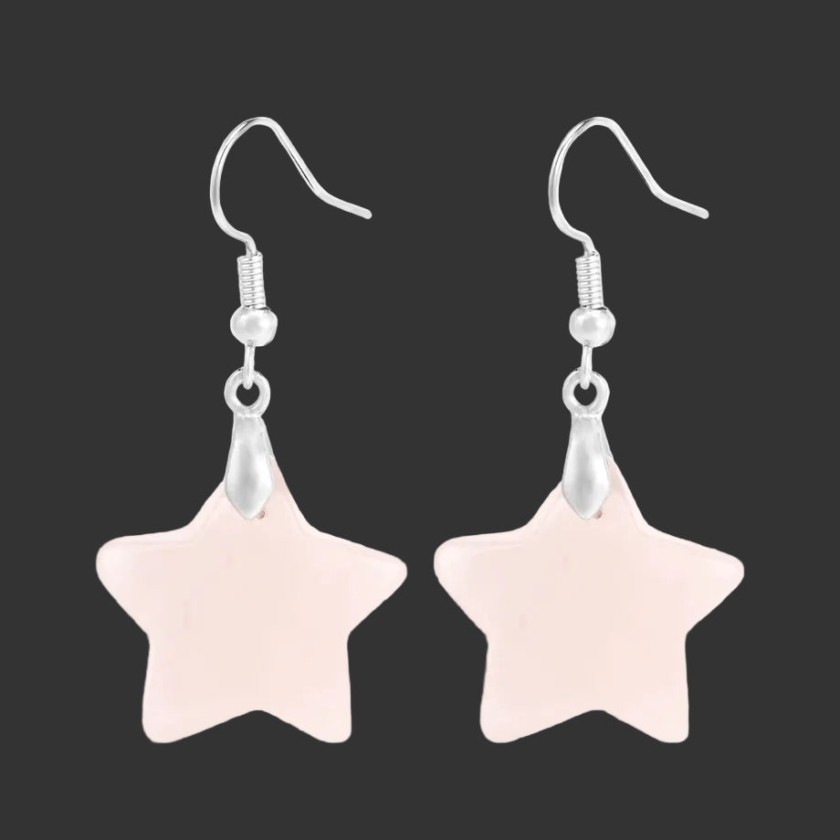 Rose Quartz Star Earrings