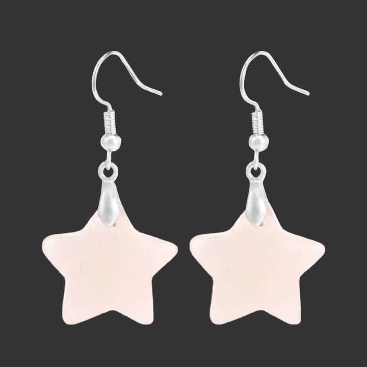 Rose Quartz Star Earrings
