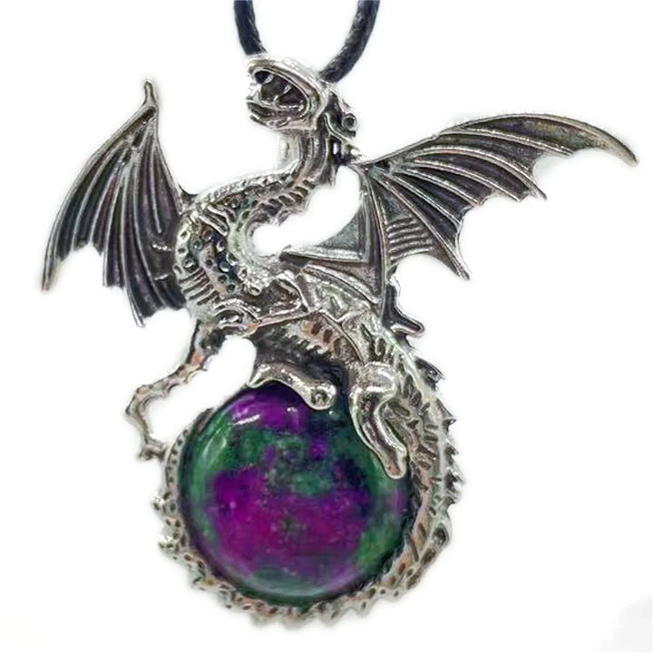 Ruby Zoisite Crystal Dragon Necklaces