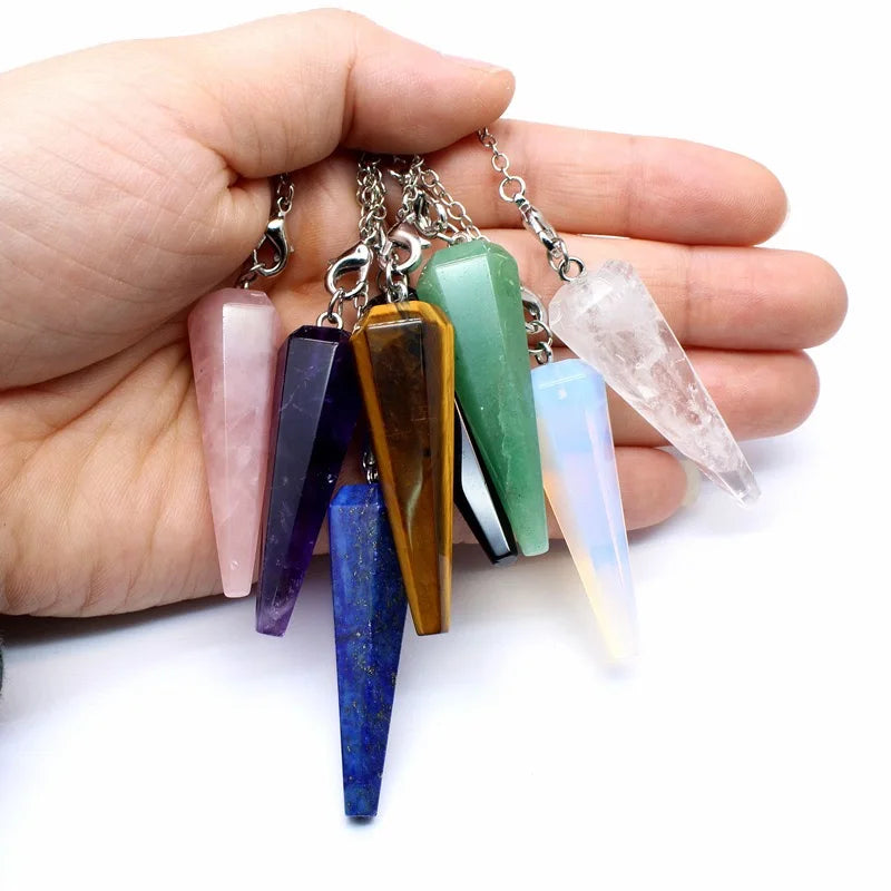 Triple Moon Goddess Pentacle Chakra Pendulums | Green Witch Creations