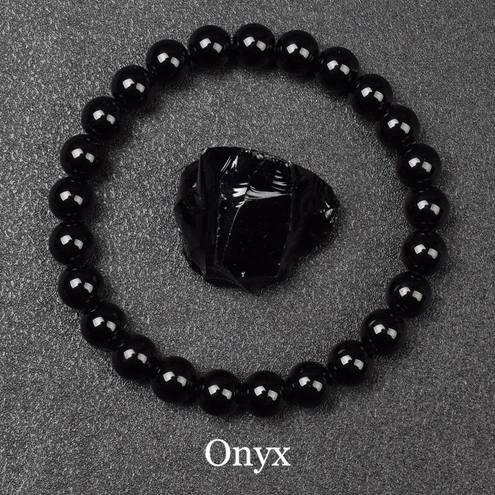 Onyx 8mm Crystal Stone Bead Bracelets | Green Witch Creations