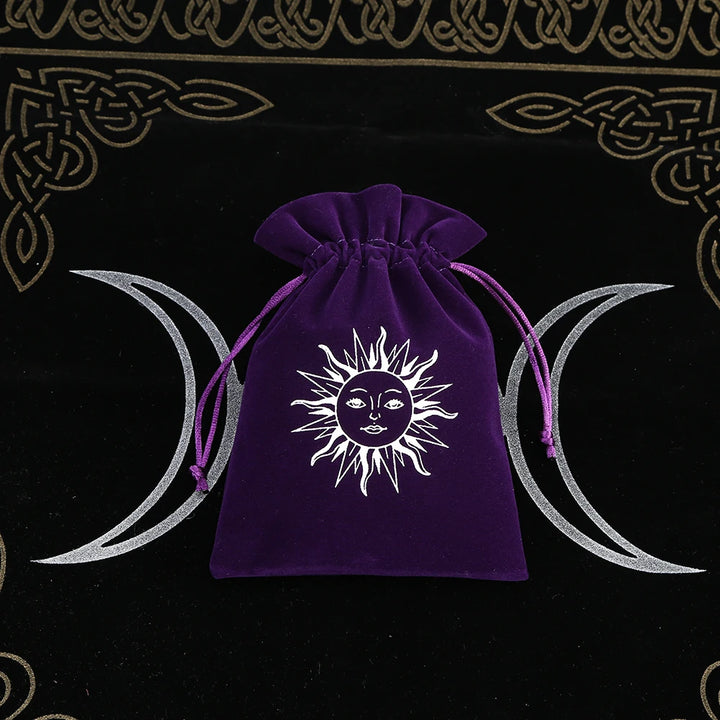 Sun Purple Print Velvet Tarot Card Bags For Sale Online | Green Witch Creations