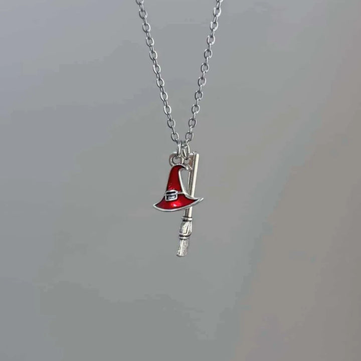 Witch Hat & Broom Necklaces