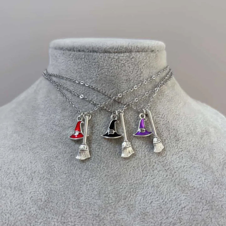Witch Hat & Broom Necklaces