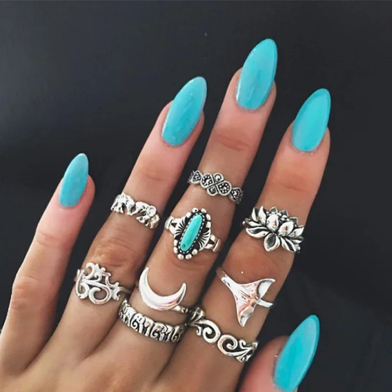 Bohemian Gypsy Witch Fashion Trendy Ring Sets | Green Witch Creations