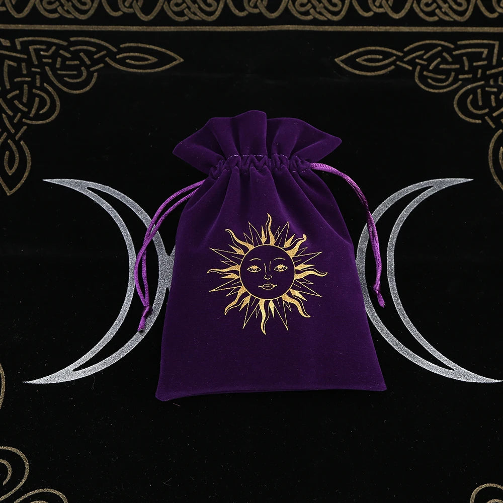 Sun Purple Print Velvet Tarot Card Bags For Sale Online | Green Witch Creations