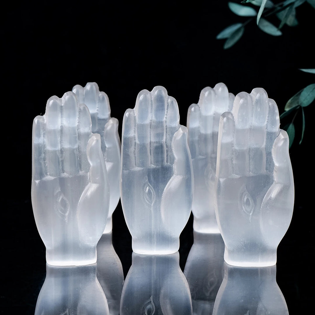 Selenite Crystal Palmistry Hand | Green Witch Creations