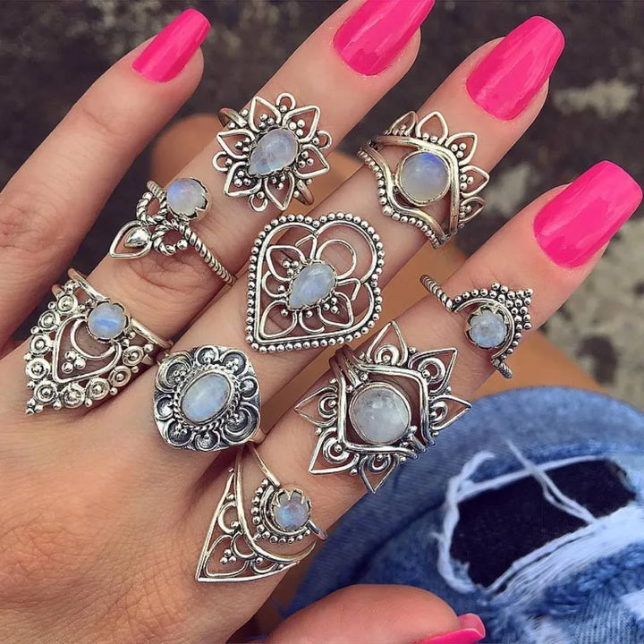 Bohemian Gypsy Witch Fashion Trendy Ring Sets | Green Witch Creations