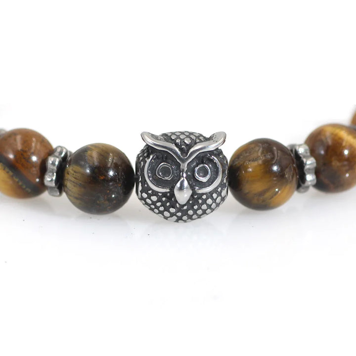 Tigers Eye Owl Charm Bead Bracelets | Green Witch Creations