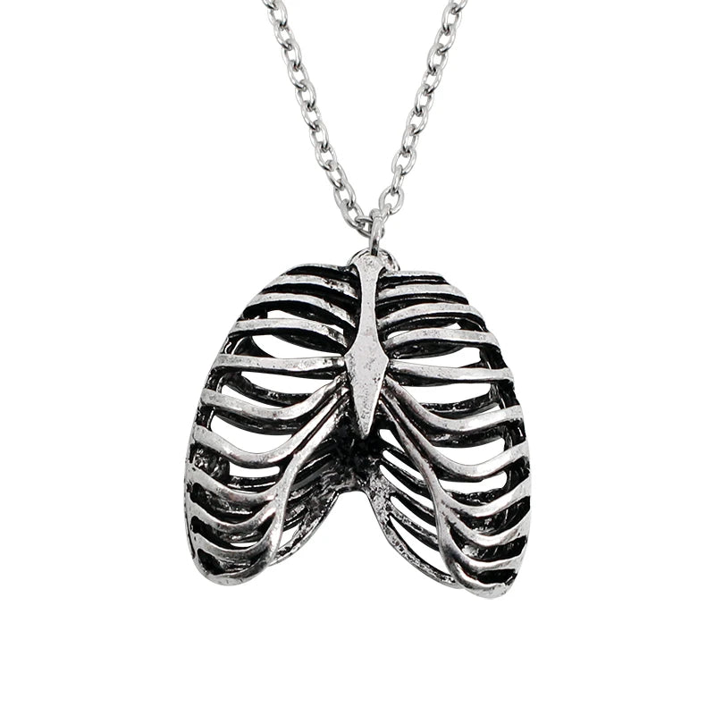 Gothic Rib Cage  Silver Necklace For Sale Online | Green Witch Creations