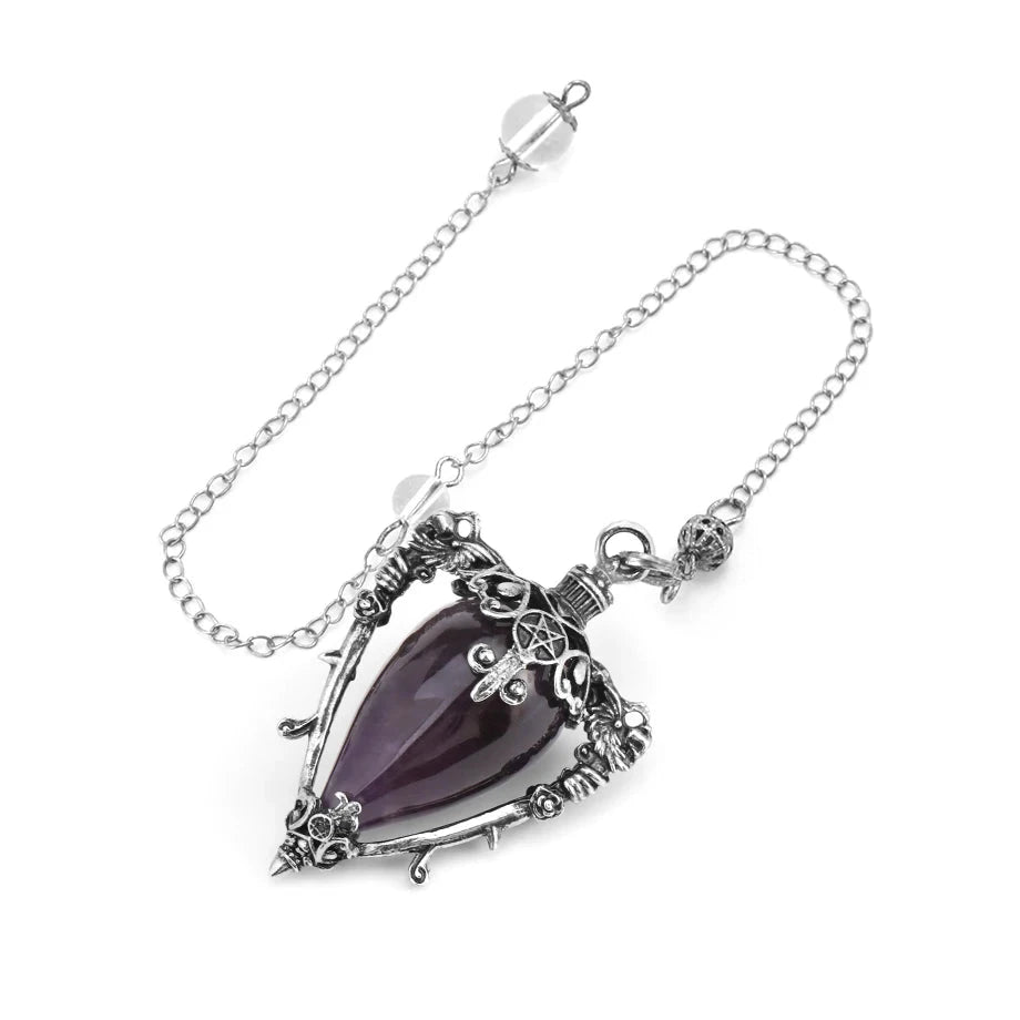 Amethyst Water Drop Witch Crystal Pendulum | Green Witch Creations