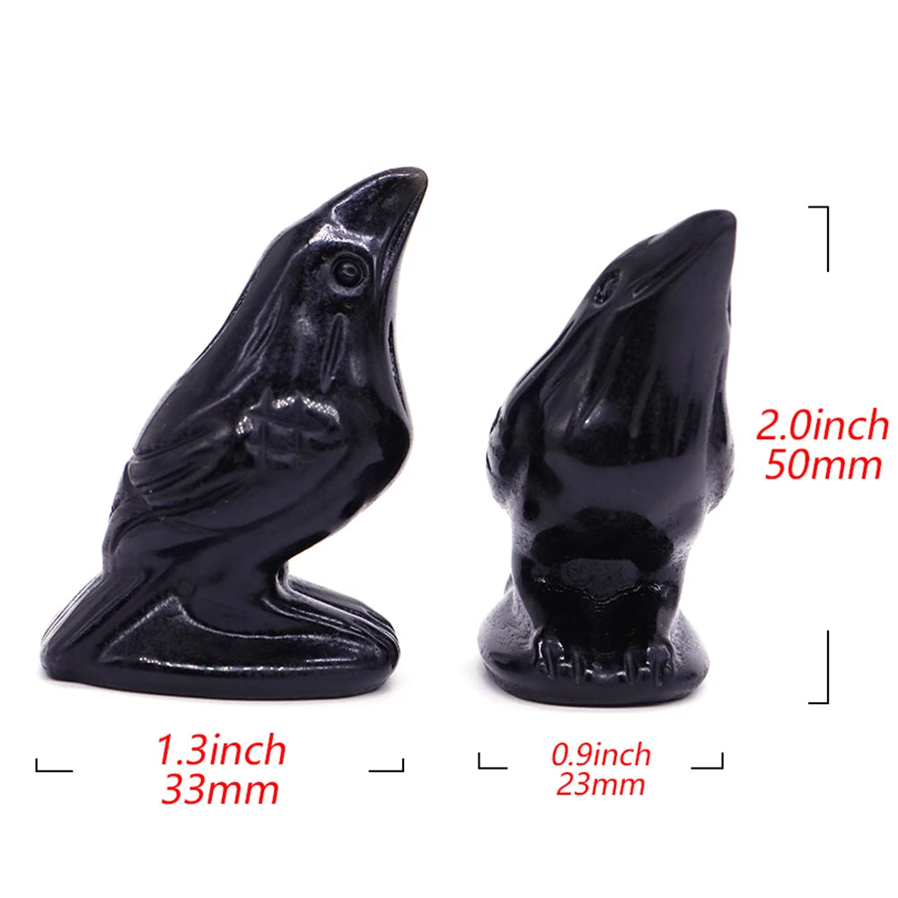 Crystal Obsidian Crow Figurines For Sale Online | Green Witch Creations