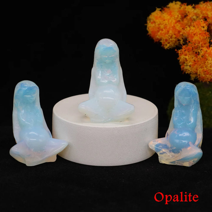 Opalite Crystal Goddess Mother Earth Figurines | Green Witch Creations