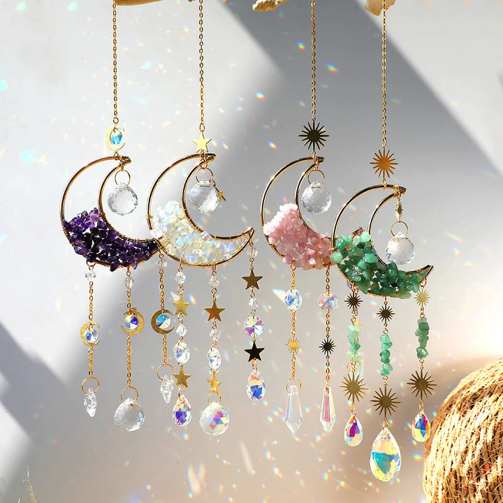 Crystal Crescent Moon Sun Catchers | Green Witch Creations