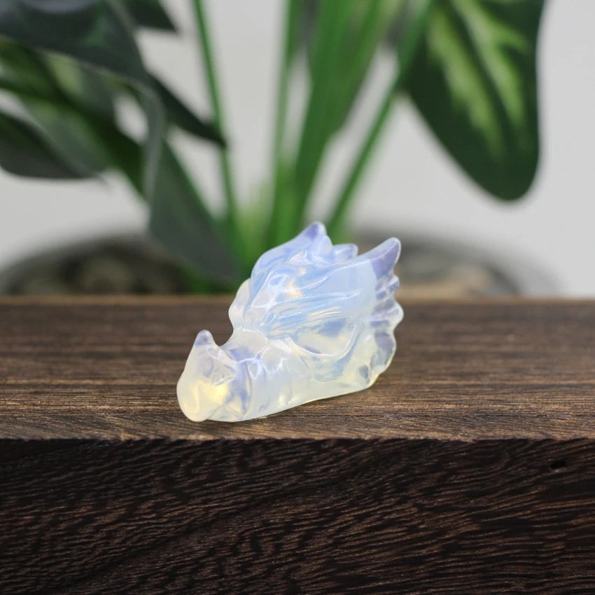 Opalite Crystal Dragon Heads | Green Witch Creations