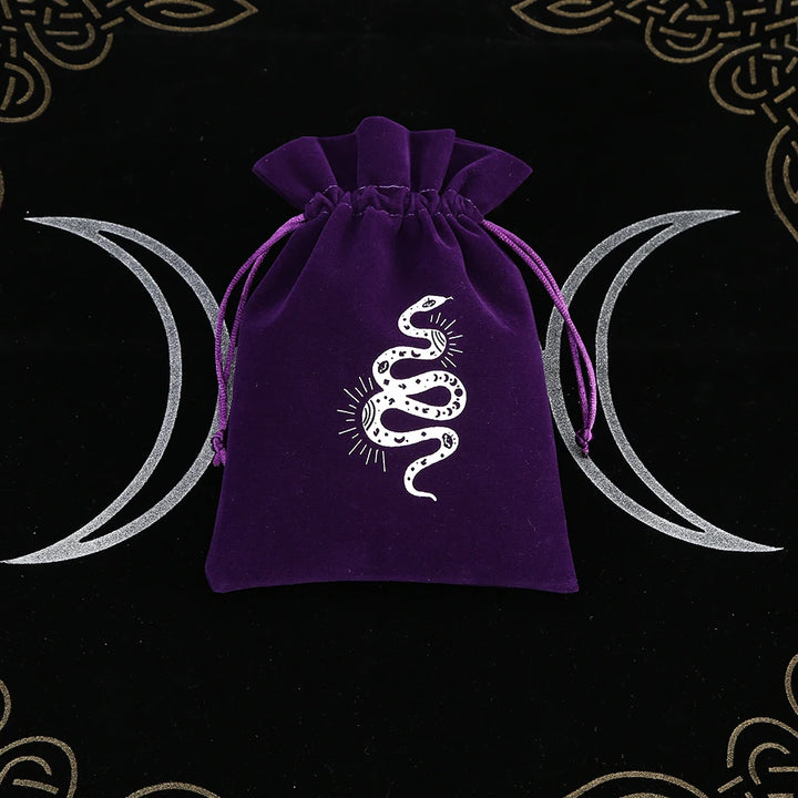 Snake Purple Print Velvet Tarot Card Bags For Sale Online | Green Witch Creations