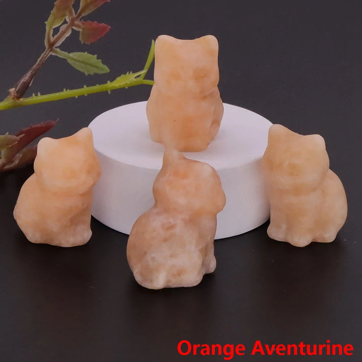 Orange Aventurine Crystal Cat Statue | Green Witch Creations