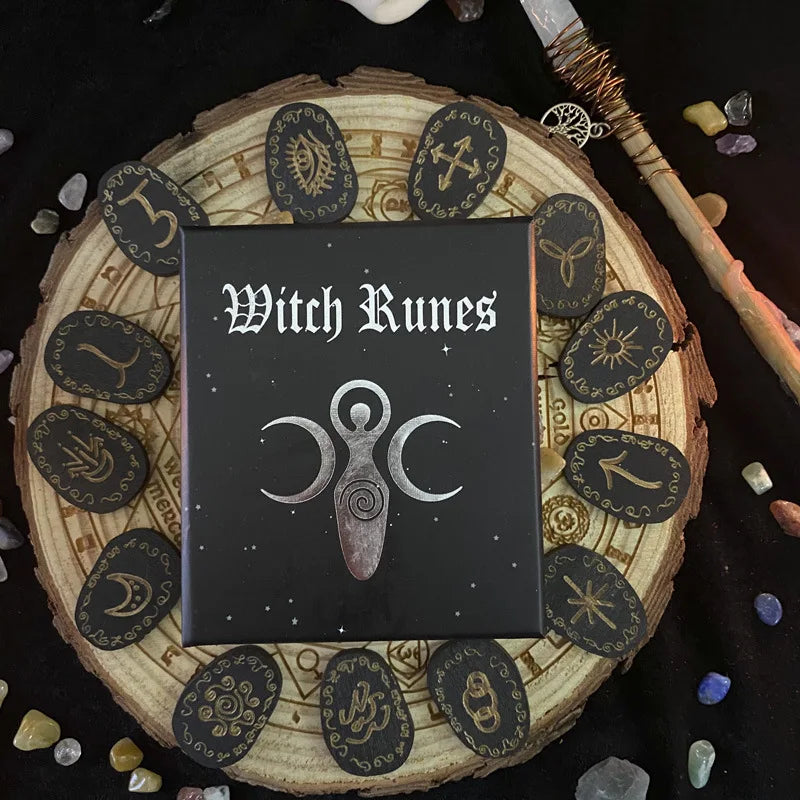 Witch Wood Runes Stone Set For Sale Online