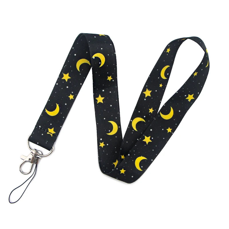 Moons and Stars Witchy Lanyard Key Rings | Green Witch Creations