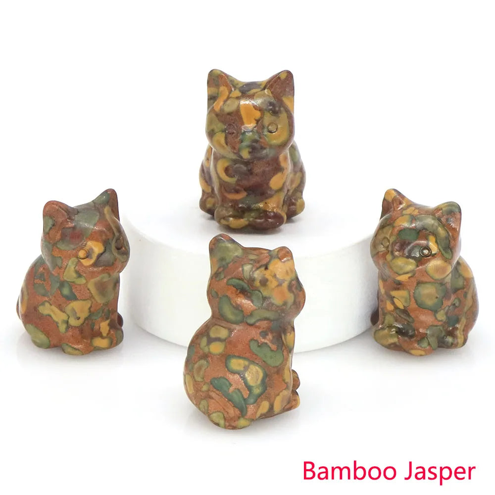 Bamboo Jasper Crystal Cat Statue | Green Witch Creations