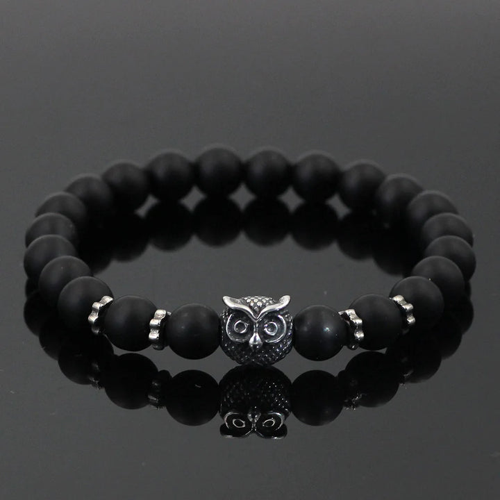 Onyx Owl Charm Bead Bracelets | Green Witch Creations