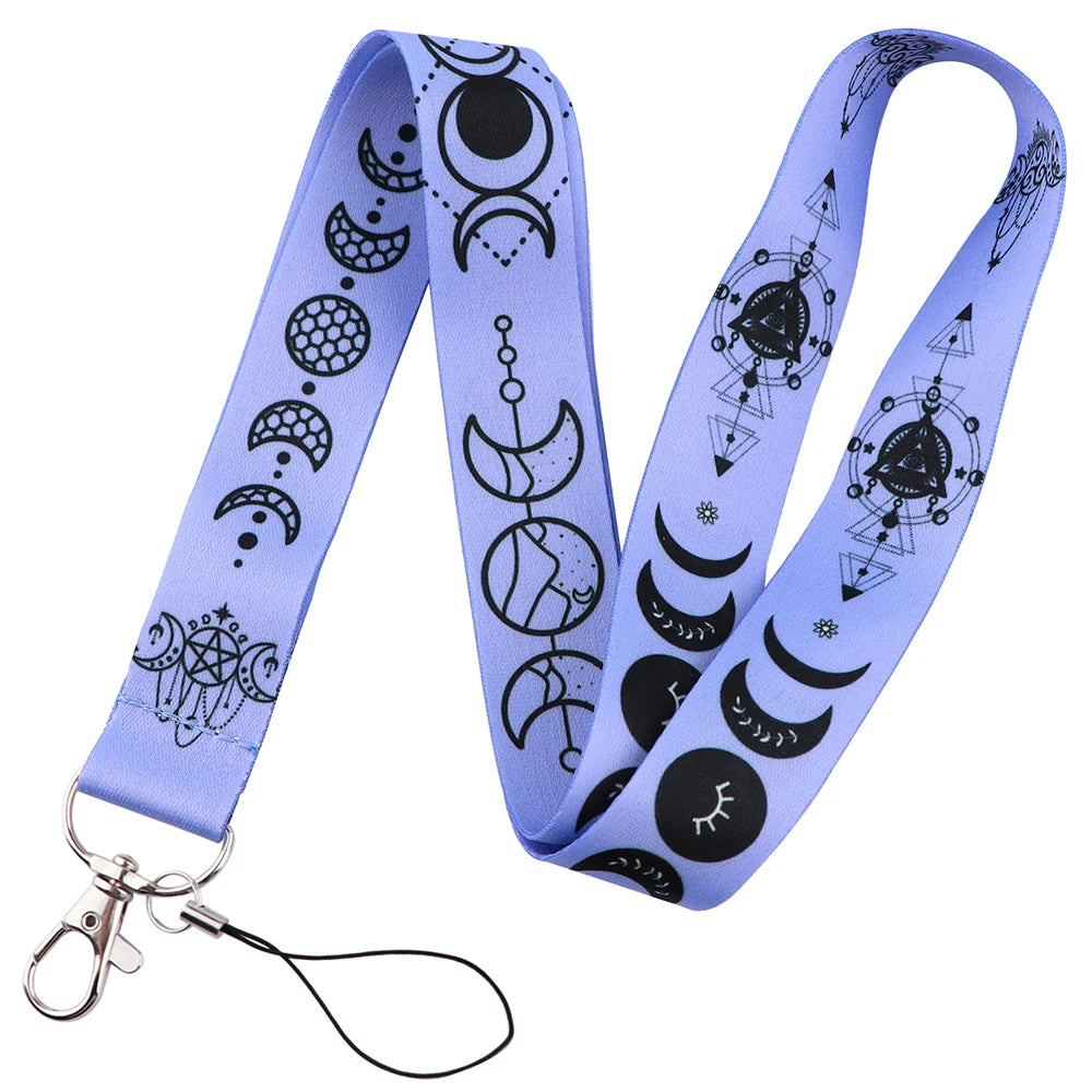 Purple Moon Witchy Lanyard Key Rings | Green Witch Creations