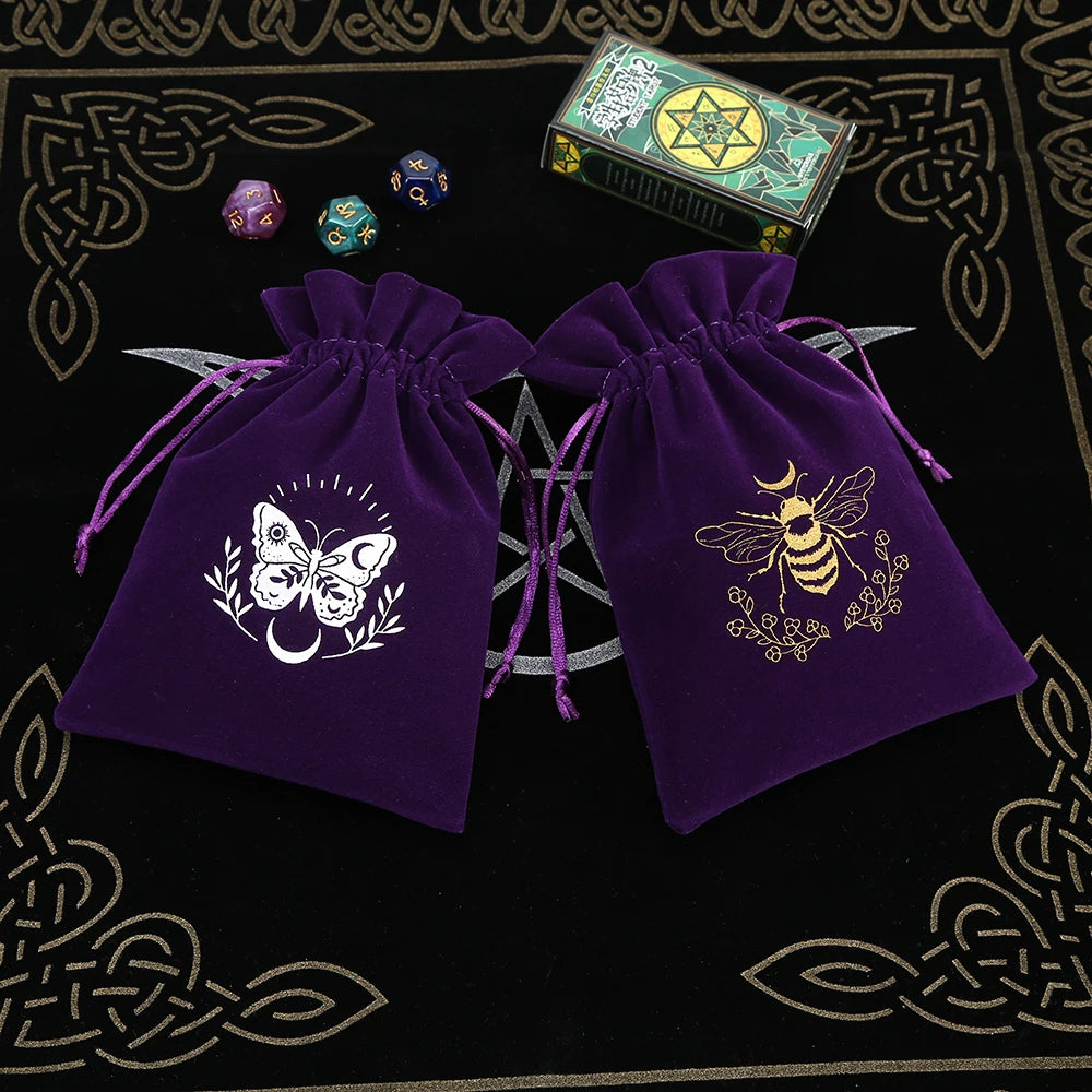 Butterfly Purple Print Velvet Tarot Card Bags For Sale Online | Green Witch Creations