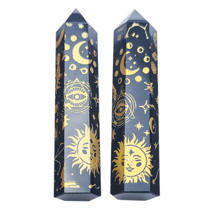 Snake, Sun, Moon, Star Crystal Obelisks