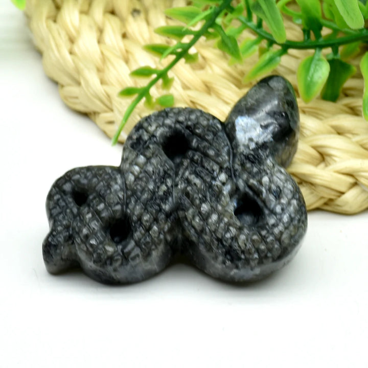 Black Labradorite Crystal Snake Figurine | Green Witch Creations