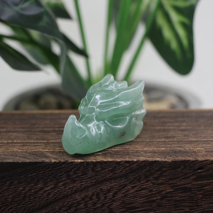 Aventurine Crystal Dragon Heads | Green Witch Creations