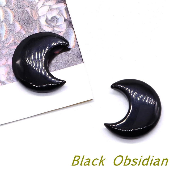 Obsidian Crystal Moons | Green Witch Creations