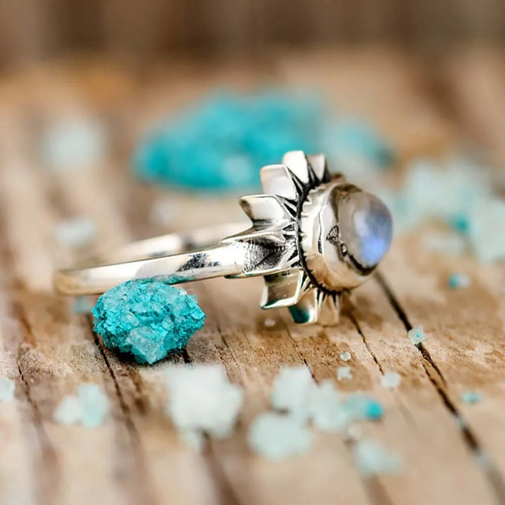 Sun Moon Moonstone Ring | Green Witch Creations