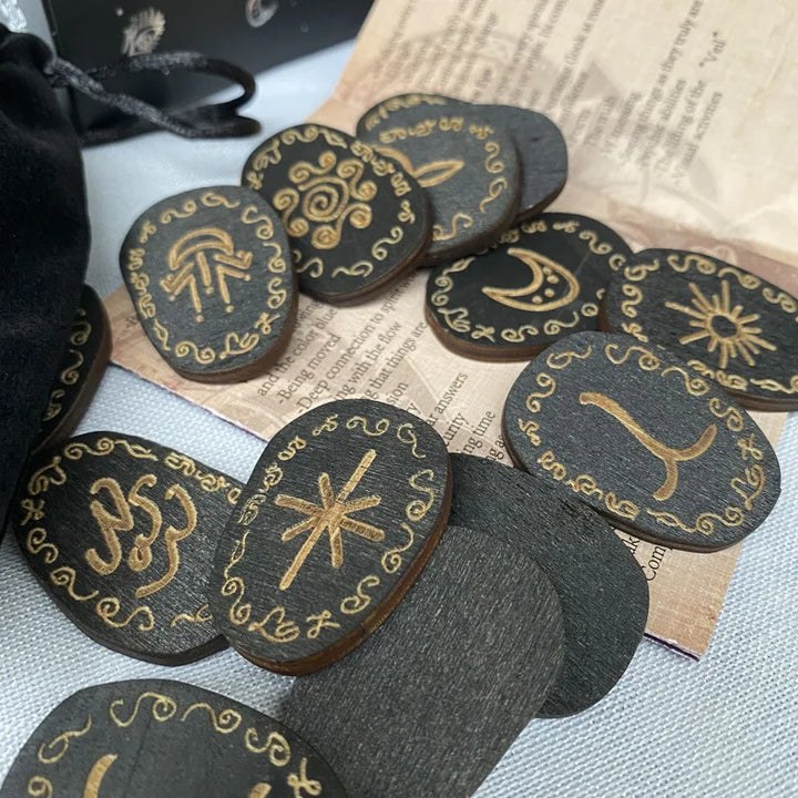 Witch Wood Runes Stone Set For Sale Online